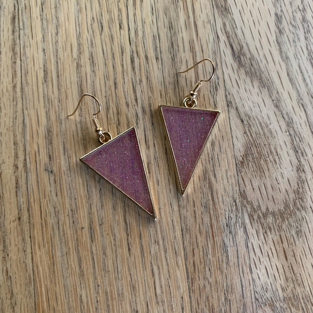 Handcrafted metal and resin earrings - Picture 4 of 4